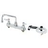 T&S Brass And Bronze Works T&S B-1172-CR Deck Mounted Workboard Faucet With 8" Centers, 8" Swing Spout, 2.2 GPM Aerator, Cerama Cartridges, Side Spray Hose, And Lever Handles