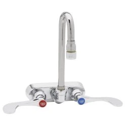 T&S Brass And Bronze Works T&S B-2459 Wall Mount Workboard Faucet With 4" Centers, 3 1/16" Swivel Gooseneck Nozzle, 1.0 GPM Aerator, And 4" Wrist Handles -T&S Brass Shop 1606984