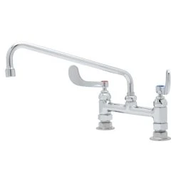 T&S Brass And Bronze Works T&S B-0221-WH4 Deck Mounted Pantry Faucet With 8" Adjustable Centers, 12" Swing Spout, Stream Regulator Outlet, Eterna Cartridges, And Wrist Handles -T&S Brass Shop 1607022