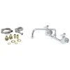 T&S Brass And Bronze Works T&S B-0231-CR-K-F10 Wall Mounted Pantry Faucet With 8" Centers, 12" Swing Spout, 1 GPM Aerator, Cerama Cartridges, Supply Lines, And Lever Handles