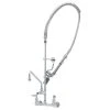 T&S Brass And Bronze Works T&S B-0133-14CRQJST EasyInstall Wall Mounted Pre-Rinse Faucet With 8" Centers, 44" Hose, 18" Riser, 14" Add-On Faucet, And 6" Wall Bracket
