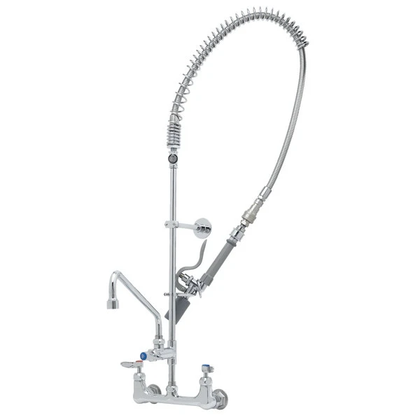 T&S Brass And Bronze Works T&S B-0133-14CRQJST EasyInstall Wall Mounted Pre-Rinse Faucet With 8" Centers, 44" Hose, 18" Riser, 14" Add-On Faucet, And 6" Wall Bracket 3 T&S Brass And Bronze Works T&S B-0133-14CRQJST EasyInstall Wall Mounted Pre-Rinse Faucet With 8" Centers, 44" Hose, 18" Riser, 14" Add-On Faucet, And 6" Wall Bracket