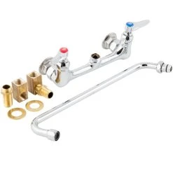 T&S Brass And Bronze Works T&S B-2358 Wall Mounted Faucet With 14" Swing Spout, 23.09 GPM Stream Regulator, 8" Adjustable Centers, And Lever Handles -T&S Brass Shop 1607441