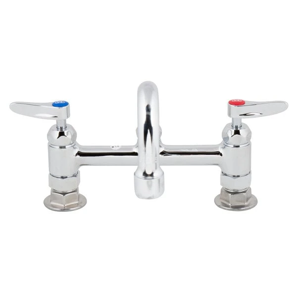 T&S Brass And Bronze Works T&S B-0220-CR Deck Mounted Faucet With 8" Adjustable Centers, 18" Swing Spout, Stream Regulator Outlet, Cerama Cartridges, And Lever Handles 5 T&S Brass And Bronze Works T&S B-0220-CR Deck Mounted Faucet With 8" Adjustable Centers, 18" Swing Spout, Stream Regulator Outlet, Cerama Cartridges, And Lever Handles - Image 3