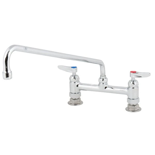 T&S Brass And Bronze Works T&S B-0220-CR Deck Mounted Faucet With 8" Adjustable Centers, 18" Swing Spout, Stream Regulator Outlet, Cerama Cartridges, And Lever Handles 6 T&S Brass And Bronze Works T&S B-0220-CR Deck Mounted Faucet With 8" Adjustable Centers, 18" Swing Spout, Stream Regulator Outlet, Cerama Cartridges, And Lever Handles - Image 4