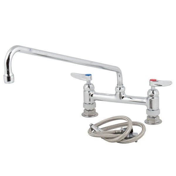 T&S Brass And Bronze Works T&S B-0220-CR Deck Mounted Faucet With 8" Adjustable Centers, 18" Swing Spout, Stream Regulator Outlet, Cerama Cartridges, And Lever Handles 3 T&S Brass And Bronze Works T&S B-0220-CR Deck Mounted Faucet With 8" Adjustable Centers, 18" Swing Spout, Stream Regulator Outlet, Cerama Cartridges, And Lever Handles