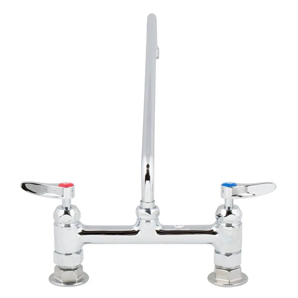 T&S Brass And Bronze Works T&S B-0220-CR Deck Mounted Faucet With 8" Adjustable Centers, 18" Swing Spout, Stream Regulator Outlet, Cerama Cartridges, And Lever Handles 8 T&S Brass And Bronze Works T&S B-0220-CR Deck Mounted Faucet With 8" Adjustable Centers, 18" Swing Spout, Stream Regulator Outlet, Cerama Cartridges, And Lever Handles - Image 6