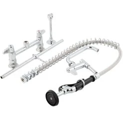 T&S Brass And Bronze Works Equip By T&S 5PR-8D08 Deck Mounted 38 1/4" High Pre-Rinse Faucet With 8" Adjustable Centers, 44" Hose, 8" Add-On Faucet, And 6" Wall Bracket 7 T&S Brass And Bronze Works Equip By T&S 5PR-8D08 Deck Mounted 38 1/4" High Pre-Rinse Faucet With 8" Adjustable Centers, 44" Hose, 8" Add-On Faucet, And 6" Wall Bracket -T&S Brass Shop 1607917