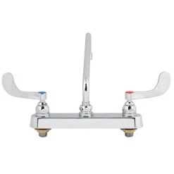 T&S Brass And Bronze Works T&S B-1123-WH4 Deck Mounted Workboard Faucet With 8" Centers, 12" Swing Nozzle, 2.2 GPM Aerator, Eterna Cartridges, And Wrist Handles -T&S Brass Shop 1611893