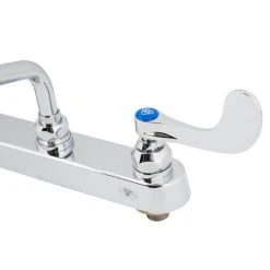 T&S Brass And Bronze Works T&S B-1123-WH4 Deck Mounted Workboard Faucet With 8" Centers, 12" Swing Nozzle, 2.2 GPM Aerator, Eterna Cartridges, And Wrist Handles -T&S Brass Shop 1611894