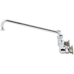 T&S Brass And Bronze Works T&S B-2299-CR Wall Mounted Faucet With 8" Adjustable Centers, 14" Swing Spout, Stream Regulator Outlet, Cerama Cartridges, And Lever Handles -T&S Brass Shop 1612490