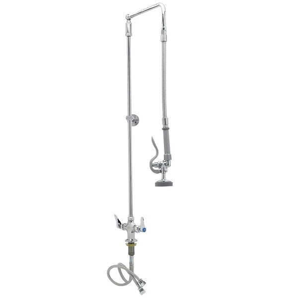 T&S Brass And Bronze Works T&S B-0111-B EasyInstall Deck Mounted 38 3/4" High Pre-Rinse Faucet With Flex Inlets, Swivel Arm, 20" Hose, And 6" Wall Bracket 3 T&S Brass And Bronze Works T&S B-0111-B EasyInstall Deck Mounted 38 3/4" High Pre-Rinse Faucet With Flex Inlets, Swivel Arm, 20" Hose, And 6" Wall Bracket