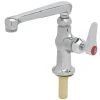 T&S Brass And Bronze Works T&S B-0208-CR-HW Single Deck Mount Temperature Faucet With 6" Swing Cast Spout, Cerama Cartridge, And Red Hot Water Index -T&S Brass Shop 1622076