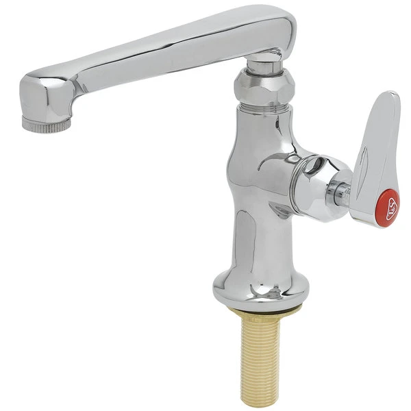 T&S Brass And Bronze Works T&S B-0208-CR-HW Single Deck Mount Temperature Faucet With 6" Swing Cast Spout, Cerama Cartridge, And Red Hot Water Index 3 T&S Brass And Bronze Works T&S B-0208-CR-HW Single Deck Mount Temperature Faucet With 6" Swing Cast Spout, Cerama Cartridge, And Red Hot Water Index