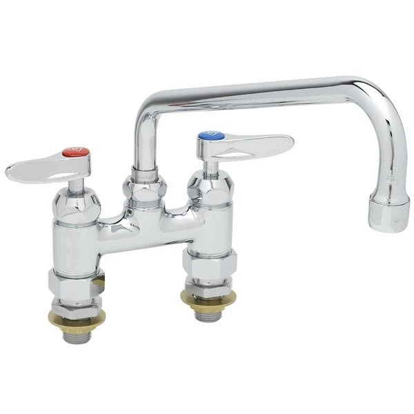 T&S Brass And Bronze Works T&S B-0226-CC Deck Mounted Faucet With 10" Swing Nozzle, 4" Centers, 17.9 GPM Stream Regulator Outlet, Eterna Cartridges, And Lever Handles 4 T&S Brass And Bronze Works T&S B-0226-CC Deck Mounted Faucet With 10" Swing Nozzle, 4" Centers, 17.9 GPM Stream Regulator Outlet, Eterna Cartridges, And Lever Handles - Image 2
