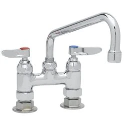 T&S Brass And Bronze Works T&S B-0227 Deck Mounted Pantry Faucet With 4" Adjustable Centers, 8" Swing Nozzle, And Eterna Cartridges -T&S Brass Shop 1622482