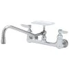 T&S Brass And Bronze Works T&S B-0233-03 Wall Mounted Pantry Faucet With 8" Adjustable Centers, 12" Swing Nozzle, Eterna Cartridges, And Soap Dish -T&S Brass Shop 1622587