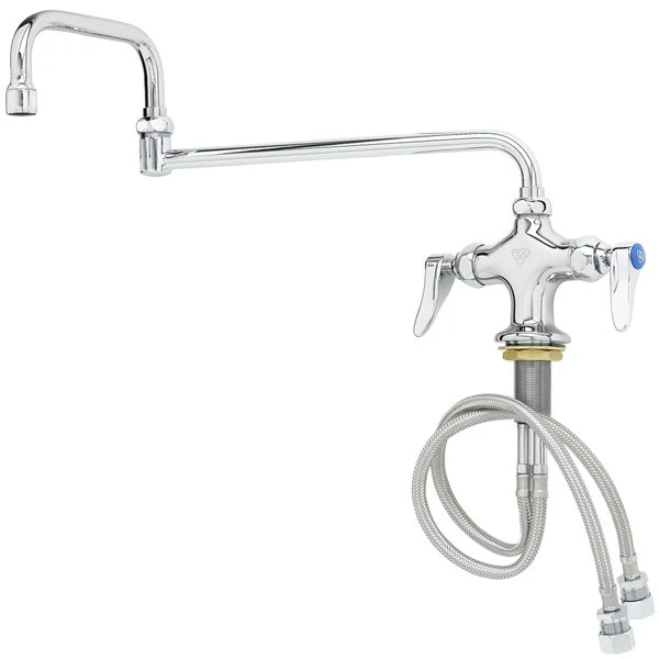 T&S Brass And Bronze Works T&S B-0250 Deck Mounted Pantry Faucet With Flex Inlets, 18" Double-Jointed Swing Nozzle, And Eterna Cartridges 3 T&S Brass And Bronze Works T&S B-0250 Deck Mounted Pantry Faucet With Flex Inlets, 18" Double-Jointed Swing Nozzle, And Eterna Cartridges