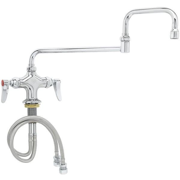 T&S Brass And Bronze Works T&S B-0250 Deck Mounted Pantry Faucet With Flex Inlets, 18" Double-Jointed Swing Nozzle, And Eterna Cartridges 4 T&S Brass And Bronze Works T&S B-0250 Deck Mounted Pantry Faucet With Flex Inlets, 18" Double-Jointed Swing Nozzle, And Eterna Cartridges - Image 2