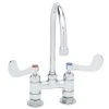 T&S Brass And Bronze Works T&S B-0324-04 Deck Mounted Surgical Sink Faucet With 4" Centers, 5 1/2" Rigid Gooseneck Spout, And 4" Wrist Action Handles