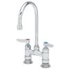 T&S Brass And Bronze Works T&S B-0325 Deck Mounted Faucet With 13 1/4" Gooseneck Nozzle, 4" Adjustable Centers, 17.9 Stream Regulator Outlet, Eterna Cartridges, And Lever Handles