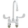T&S Brass And Bronze Works T&S B-0325-CC-CR Deck Mount Faucet With 4" Centers And Cerama Cartridges - 5 11/16" Gooseneck Spout -T&S Brass Shop 1624412