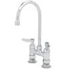 T&S Brass And Bronze Works T&S B-0325-CC-CR-W4 Deck Mount Faucet With 4" Centers, Cerama Cartridges, And Wrist Action Handles - 5 11/16" Gooseneck Spout -T&S Brass Shop 1624414