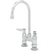 T&S Brass And Bronze Works T&S B-0325-CR Deck Mount Double Pantry Mixing Faucet With 4" Adjustable Centers, 5 11/16" Gooseneck Spout, And Cerama Cartridges