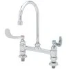 T&S Brass And Bronze Works T&S B-0326 Deck Mounted Faucet With 5 1/2" Gooseneck Nozzle, 4" Adjustable Centers, 17.9 GPM Stream Regulator Outlet, Eterna Cartridges, And Lever Handles -T&S Brass Shop 1624456
