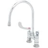 T&S Brass And Bronze Works T&S B-0328 Deck Mounted Faucet With 5 9/16" Gooseneck Nozzle, 4" Adjustable Centers, 2.2 GPM Aerator, Eterna Cartridges, And Wrist Handles
