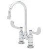 T&S Brass And Bronze Works T&S B-0328-CR Deck Mount Mixing Faucet With 4" Centers, 5 9/16" Gooseneck Spout, Cerama Cartridges, And 4" Wrist Action Handles 1 T&S Brass And Bronze Works T&S B-0328-CR Deck Mount Mixing Faucet With 4" Centers, 5 9/16" Gooseneck Spout, Cerama Cartridges, And 4" Wrist Action Handles -T&S Brass Shop 1624486