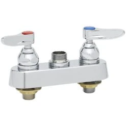 T&S Brass And Bronze Works T&S B-1110-XS-LN Deck Mount Workboard Faucet Base With 4" Centers, Escutcheon, And Tailpieces -T&S Brass Shop 1632738