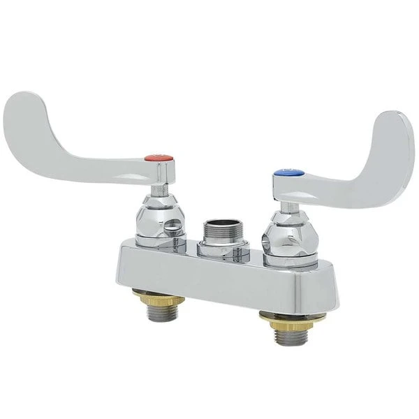 T&S Brass And Bronze Works T&S B-1110-LN-WH4 Deck Mount Workboard Faucet Base With 4" Centers, 4" Wrist Action Handles, And Tailpieces 3 T&S Brass And Bronze Works T&S B-1110-LN-WH4 Deck Mount Workboard Faucet Base With 4" Centers, 4" Wrist Action Handles, And Tailpieces
