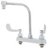T&S Brass And Bronze Works T&S B-1149 Deck Mount Workboard Faucet With 8" Centers, 7 7/8" Gooseneck, Escutcheon, High Rise Spout, And Tailpieces -T&S Brass Shop 1632899