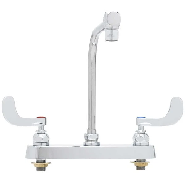 T&S Brass And Bronze Works T&S B-1149 Deck Mount Workboard Faucet With 8" Centers, 7 7/8" Gooseneck, Escutcheon, High Rise Spout, And Tailpieces 4 T&S Brass And Bronze Works T&S B-1149 Deck Mount Workboard Faucet With 8" Centers, 7 7/8" Gooseneck, Escutcheon, High Rise Spout, And Tailpieces - Image 2