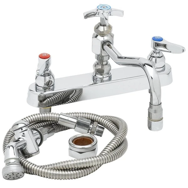 T&S Brass And Bronze Works T&S B-1152 Deck Mounted Workboard Faucet With Spray Valve And 8" Centers - 7 7/8" Swing Nozzle 4 T&S Brass And Bronze Works T&S B-1152 Deck Mounted Workboard Faucet With Spray Valve And 8" Centers - 7 7/8" Swing Nozzle - Image 2