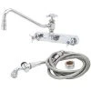 T&S Brass And Bronze Works T&S B-1157-12 Wall Mount Workboard Faucet With 8" Centers, 11 7/8" Nozzle, Escutcheon, 72" Hose, And Angled Spray Valve -T&S Brass Shop 1633304