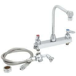 T&S Brass And Bronze Works T&S B-1173-101-48H Deck Mount Workboard Faucet With 8" Centers And 48" Spray Valve - 7 7/8" Spread -T&S Brass Shop 1633339