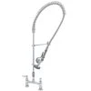 T&S Brass And Bronze Works T&S B-2277-CR EasyInstall Deck Mounted 39 1/4" High Pre-Rinse Faucet With Adjustable 8" Centers, 44" Hose, Vacuum Breaker, 12" Wall Bracket, And Installation Kit -T&S Brass Shop 1633484