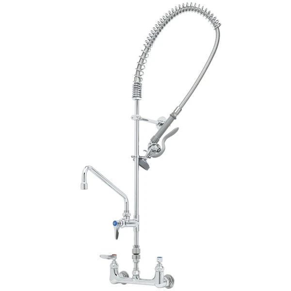 T&S Brass And Bronze Works T&S B-2278-01 EasyInstall Wall Mounted 41 1/4" High Pre-Rinse Faucet With Adjustable 8" Centers, 44" Hose, 12" Add-On Faucet, Vacuum Breaker, 6" Wall Bracket, And Installation Kit 3 T&S Brass And Bronze Works T&S B-2278-01 EasyInstall Wall Mounted 41 1/4" High Pre-Rinse Faucet With Adjustable 8" Centers, 44" Hose, 12" Add-On Faucet, Vacuum Breaker, 6" Wall Bracket, And Installation Kit
