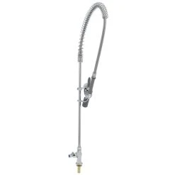 T&S Brass And Bronze Works T&S B-2285-BC EasyInstall Deck Mounted 45 1/2" High Pre-Rinse Faucet With Single Inlet, Low Flow Spray Valve, 44" Hose, And 6" Wall Bracket