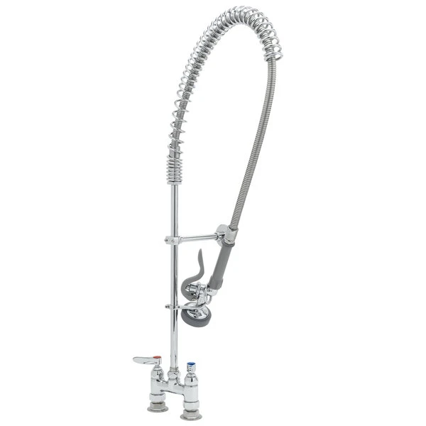 T&S Brass And Bronze Works T&S B-2288 EasyInstall Deck Mounted 45" High Pre-Rinse Faucet With Adjustable 4" Centers, 44" Hose, And 6" Wall Bracket 3 T&S Brass And Bronze Works T&S B-2288 EasyInstall Deck Mounted 45" High Pre-Rinse Faucet With Adjustable 4" Centers, 44" Hose, And 6" Wall Bracket
