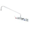 T&S Brass And Bronze Works T&S B-2291 Wall Mounted Workboard Faucet With 14" Swing Spout, 2.2 GPM Aerator, 8" Centers, And Lever Handles