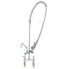 T&S Brass And Bronze Works T&S B-2430 Wall Mounted 42" High Pre-Rinse Faucet With Adjustable 8" Centers, 54" Hose, And 12" Add-On Faucet