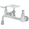 T&S Brass And Bronze Works T&S B-2489 Wall Mount Mixing Faucet With 8" Adjustable Centers, 6" Swing Nozzle, Soap Dish, And Eterna Cartridges -T&S Brass Shop 1633616