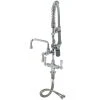 T&S Brass And Bronze Works T&S MPY-2DCN-06 EasyInstall Deck Mounted 24 3/4" High Mini Pre-Rinse Faucet With Flex Inlets, Low Flow Spray Valve, Club Handles, 24" Hose, 6" Add-On Faucet, And 6" Wall Bracket -T&S Brass Shop 1634201