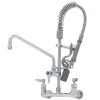T&S Brass And Bronze Works T&S MPY-8WLN-12-CR EasyInstall Wall Mounted 22 1/4" High Mini Pre-Rinse Faucet With Adjustable 8" Centers, Low Flow Spray Valve, 24" Hose, 12" Add-On Faucet, And 6" Wall Bracket