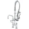 T&S Brass And Bronze Works T&S MPZ-4DLN-06 EasyInstall Deck Mounted 24 5/8" High Mini Pre-Rinse Faucet With Adjustable 4" Centers, 24" Hose, 6" Add-On Faucet, And 6" Wall Bracket