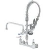 T&S Brass And Bronze Works T&S MPZ-8WLV-08-CR EasyInstall Wall Mounted 21 1/8" High Mini Pre-Rinse Faucet With Adjustable 8" Centers, 24" Hose, 8" Add-On Faucet, Vacuum Breaker, And 6" Wall Bracket