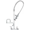 T&S Brass And Bronze Works T&S B-0133-18DJ-CRB EasyInstall Wall Mounted Pre-Rinse Faucet With 8" Centers, 1.15 GPM Spray Valve, 18" Double-Jointed Add-On Faucet, Cerama Cartridges, And Lever Handles -T&S Brass Shop 1634718
